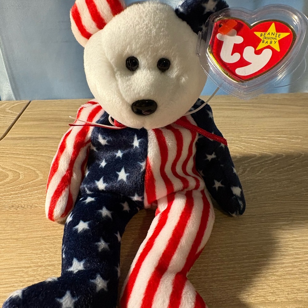 Ty original beanie baby Spangle was born on June 14,1999.